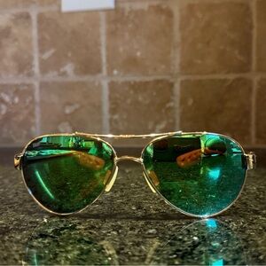 Costa Loreto Gold Frame Sunglasses with Green Lenses